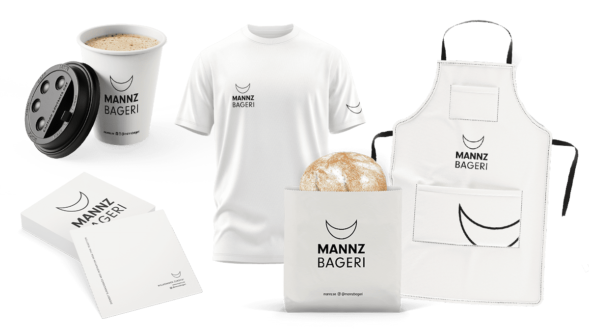 Logotyp och grafisk profil till Mannz bageri i Lund