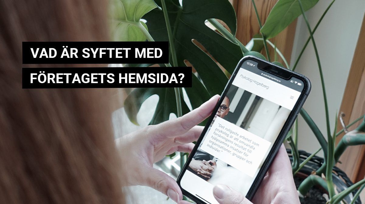 Vad är syftet med företagets hemsida?