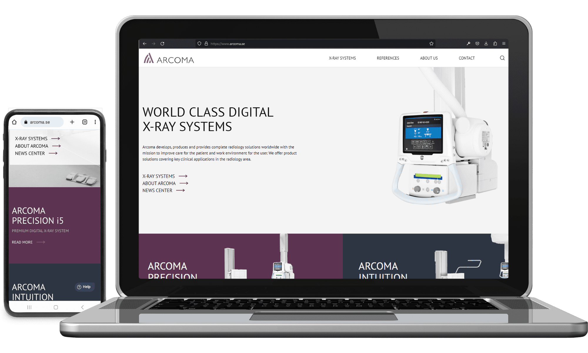 Webbplats till Arcoma