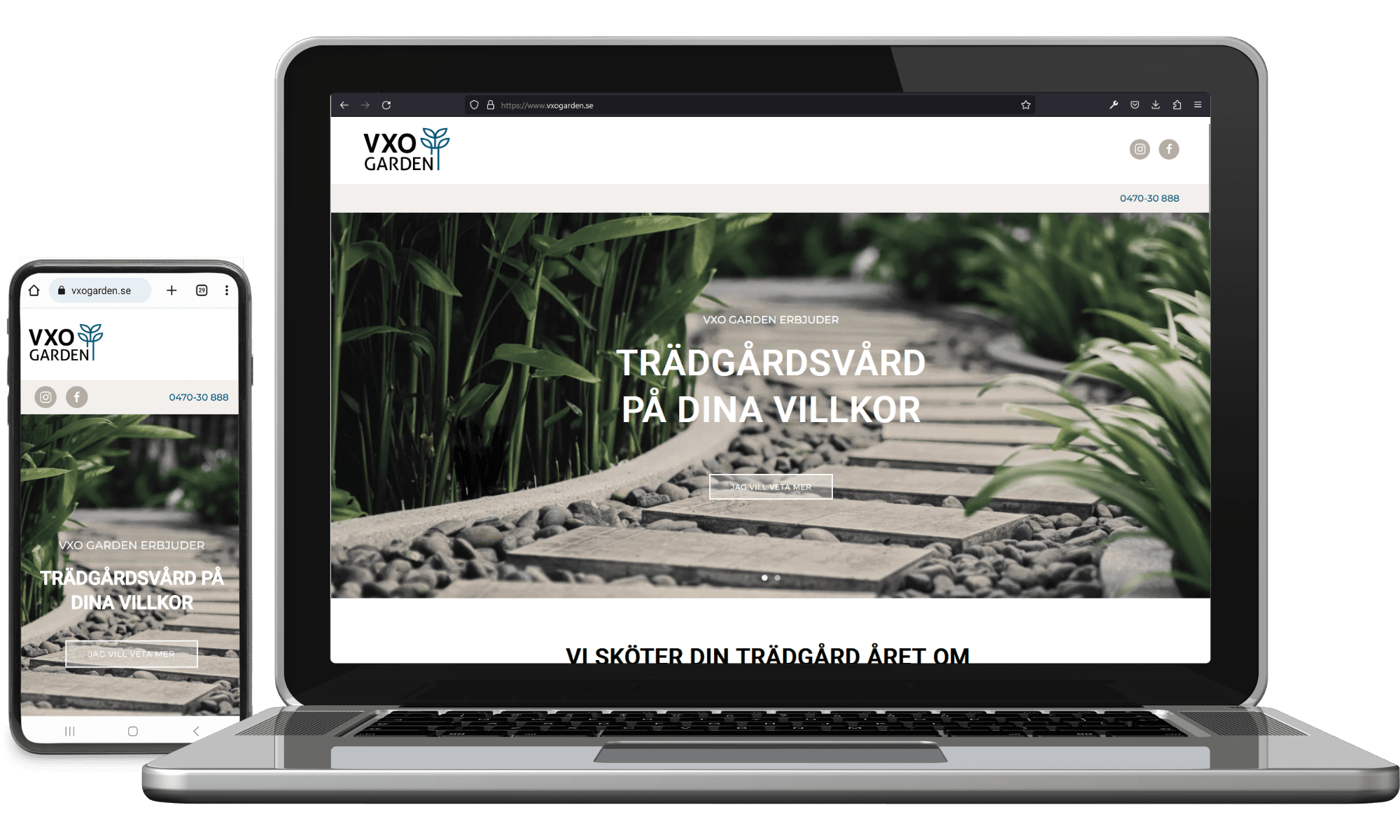Digitalt visitkort till VXO Garden