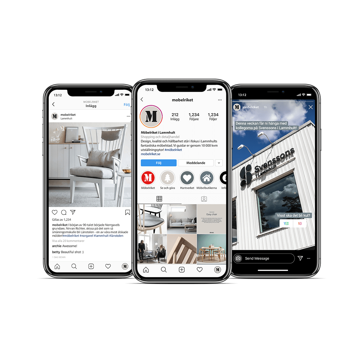 Mobiltelefoner med Instagram exempel i händelser, flödet och inlägg åt Mobilriket
