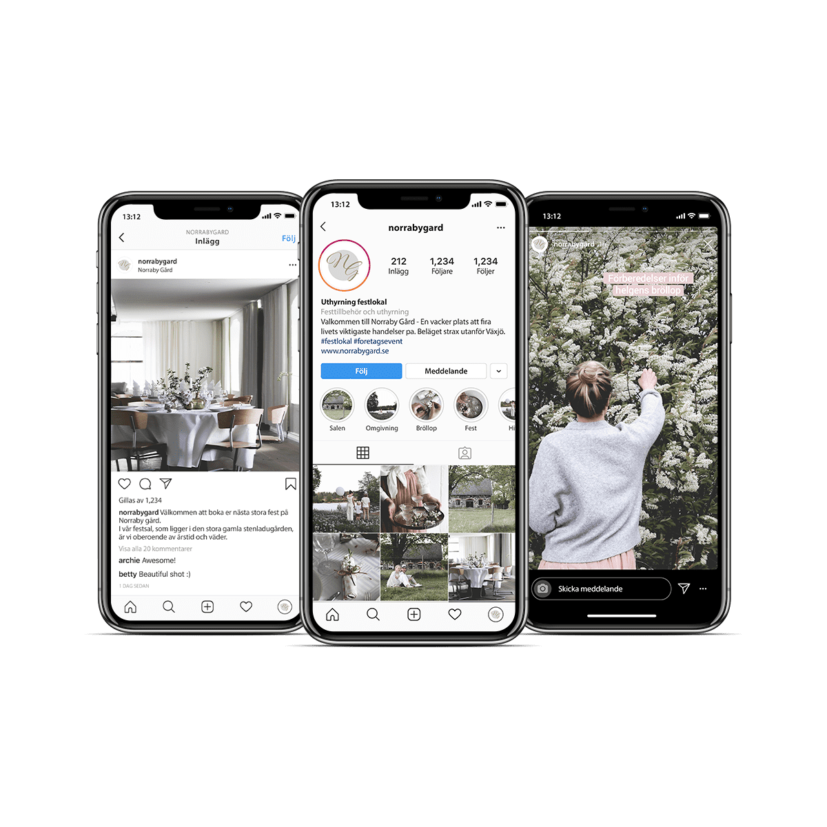 Mobiltelefoner med Instagram exempel i händelser, flödet och inlägg åt Jacobssons