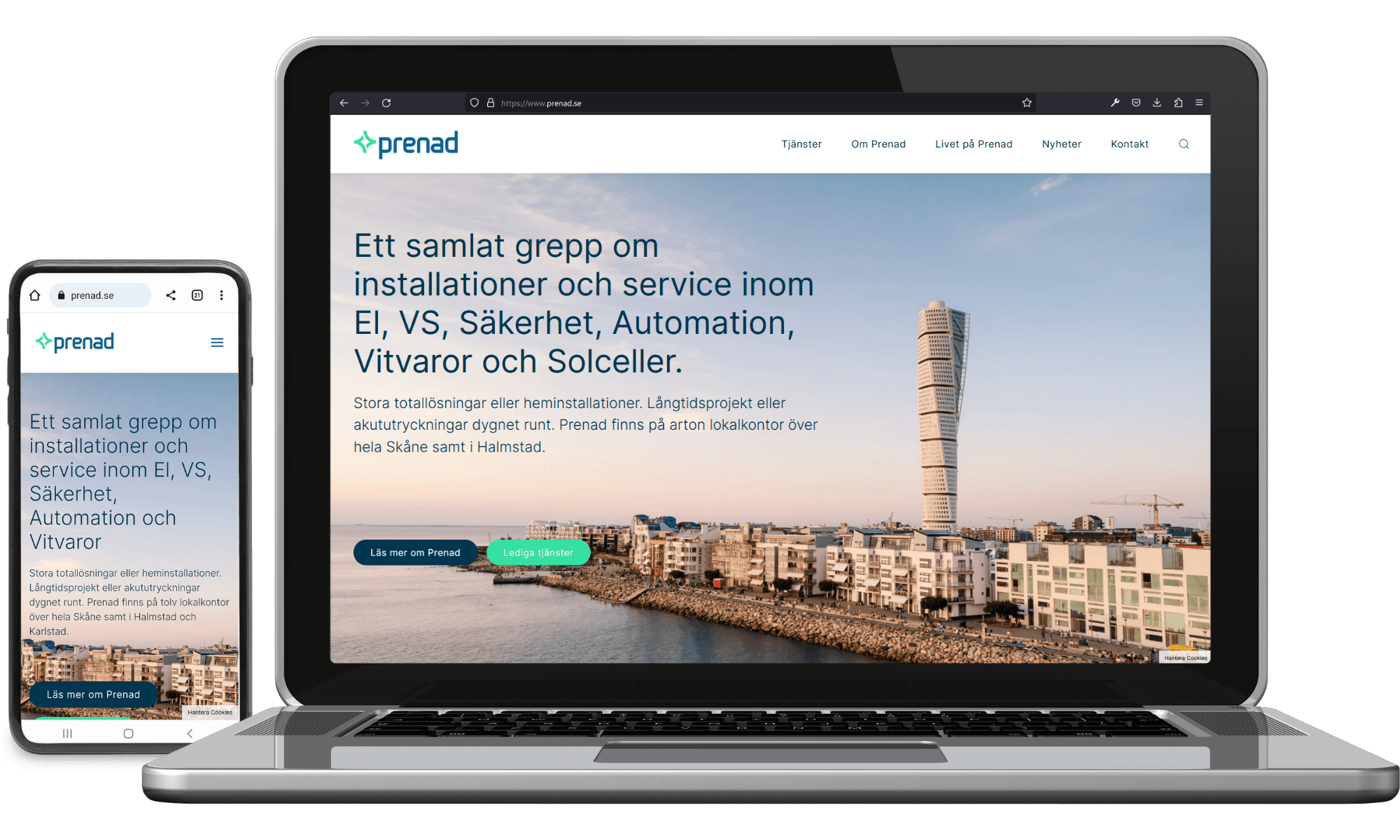 Webbplats till Bravida Prenad