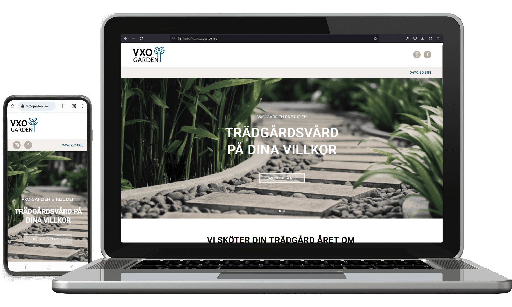 Digitalt visitkort till VXO Garden